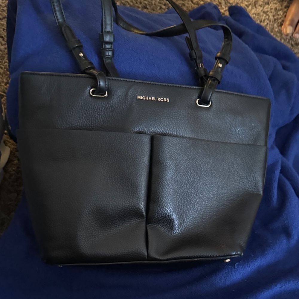 Michael Kors Navy Blue Leather Tote
